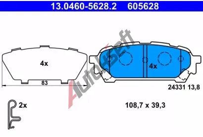 ATE Sada brzdovch destiek AT 24331, AT 605628