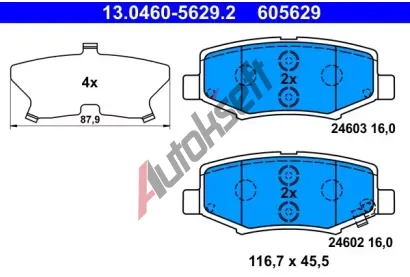 ATE Sada brzdovch destiek AT 24603, AT 605629