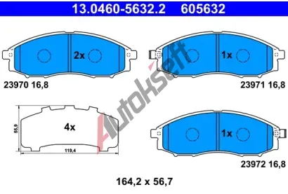 ATE Sada brzdovch destiek AT 23972, AT 605632