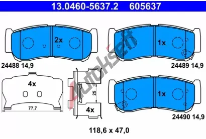 ATE Sada brzdovch destiek AT 605637, 13.0460-5637.2
