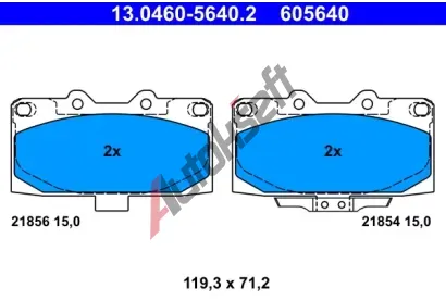 ATE Sada brzdovch destiek AT 21856, AT 605640