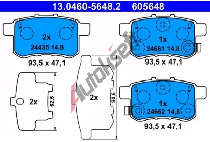ATE Sada brzdovch destiek AT 605648, 13.0460-5648.2