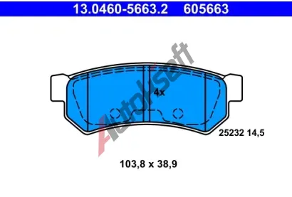 ATE Sada brzdovch destiek AT 605663, 13.0460-5663.2