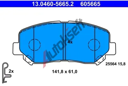ATE Sada brzdovch destiek AT 605665, 13.0460-5665.2