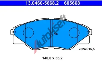 ATE Sada brzdovch destiek AT 605668, 13.0460-5668.2