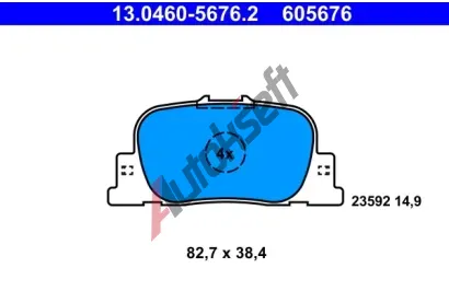 ATE Sada brzdovch destiek AT 605676, 13.0460-5676.2
