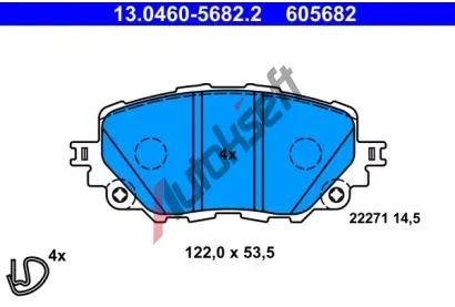 ATE Sada brzdovch destiek AT 605682, 13.0460-5682.2