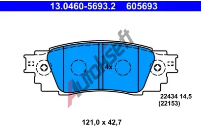 ATE Sada brzdovch destiek AT 605693, 13.0460-5693.2