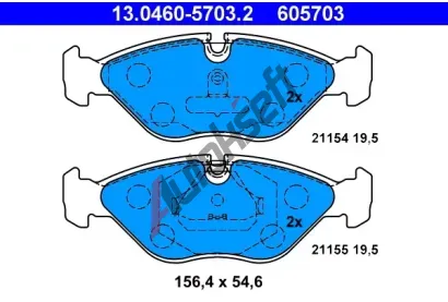 ATE Sada brzdovch destiek AT 21155, AT 605703