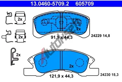 ATE Sada brzdovch destiek AT 24230, AT 605709