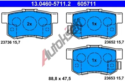 ATE Sada brzdovch destiek AT 23736, AT 605711