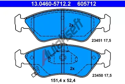 ATE Sada brzdovch destiek AT 23451, AT 605712