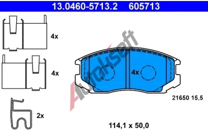 ATE Sada brzdovch destiek AT 605713, AT 21650