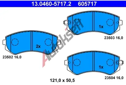 ATE Sada brzdovch destiek AT 605717, AT 23504