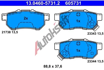 ATE Sada brzdovch destiek AT 23344, AT 605731