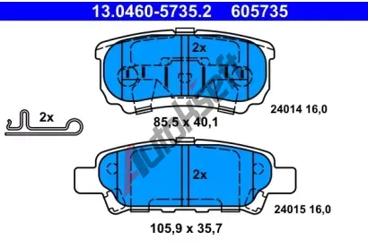 ATE Sada brzdovch destiek AT 24015, AT 605735