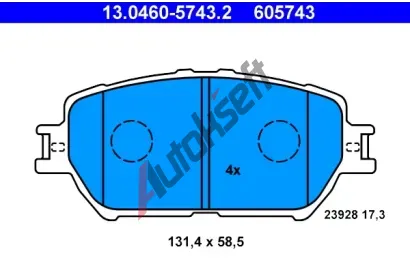 ATE Sada brzdovch destiek AT 23928, AT 605743