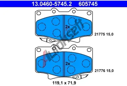 ATE Sada brzdovch destiek AT 21776, AT 605745