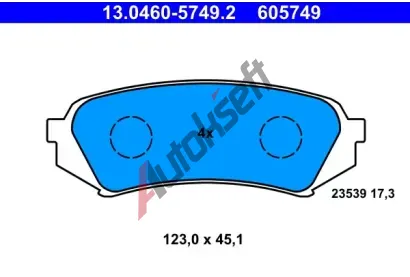 ATE Sada brzdovch destiek AT 23539, AT 605749