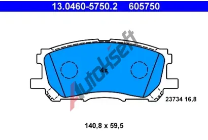 ATE Sada brzdovch destiek AT 23734, AT 605750