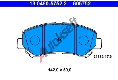 ATE Sada brzdovch destiek AT 24632, AT 605752