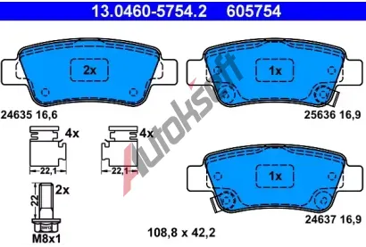 ATE Sada brzdovch destiek AT 24637, AT 605754