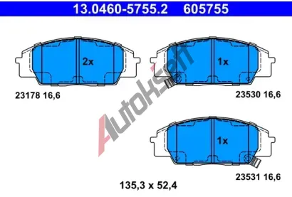 ATE Sada brzdovch destiek AT 23531, AT 605755