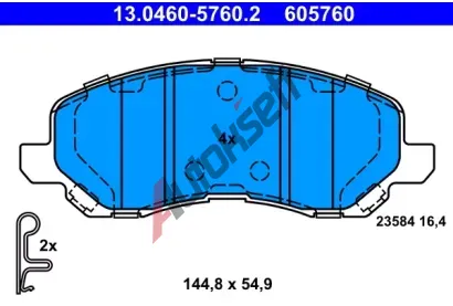 ATE Sada brzdovch destiek AT 23584, AT 605760