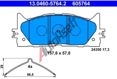 ATE Sada brzdovch destiek AT 605764, AT 24350