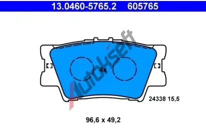 ATE Sada brzdovch destiek AT 24338, AT 605765