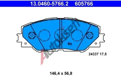 ATE Sada brzdovch destiek AT 24337, AT 605766
