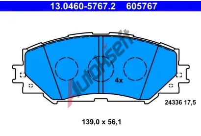ATE Sada brzdovch destiek AT 24336, AT 605767