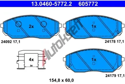 ATE Sada brzdovch destiek AT 24179, AT 605772