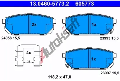 ATE Sada brzdovch destiek AT 24058, AT 605773