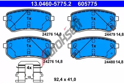 ATE Sada brzdovch destiek AT 24480, AT 605775