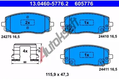 ATE Sada brzdovch destiek AT 24411, AT 605776