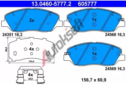 ATE Sada brzdovch destiek AT 24569, AT 605777