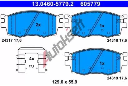 ATE Sada brzdovch destiek AT 24319, AT 605779