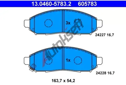 ATE Sada brzdovch destiek AT 605783, AT 24228