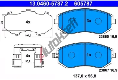 ATE Sada brzdovch destiek AT 605787, AT 23867