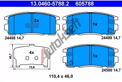 ATE Sada brzdovch destiek AT 605788, AT 24500