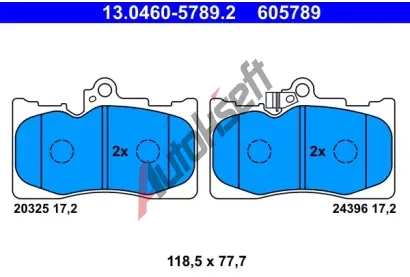 ATE Sada brzdovch destiek AT 24396, AT 605789