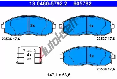 ATE Sada brzdovch destiek - kotouov brzda AT 23538, AT 605792