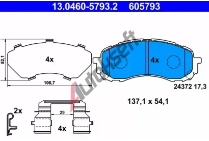 ATE Sada brzdovch destiek AT 24372, AT 605793