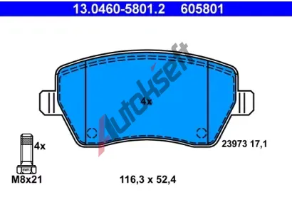 ATE Sada brzdovch destiek AT 23973, AT 605801