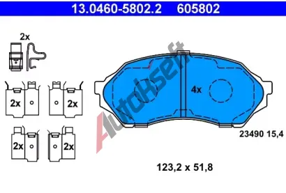 ATE Sada brzdovch destiek AT 23490, AT 605802