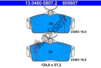 ATE Sada brzdovch destiek AT 23463, AT 605807