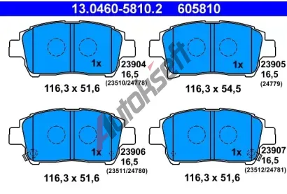 ATE Sada brzdovch destiek AT 605810, AT 23512