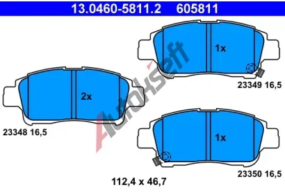 ATE Sada brzdovch destiek AT 23350, AT 605811