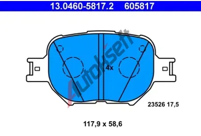 ATE Sada brzdovch destiek AT 23526, AT 605817